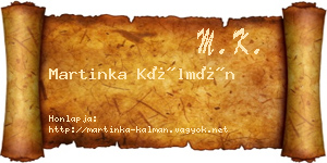 Martinka Kálmán névjegykártya